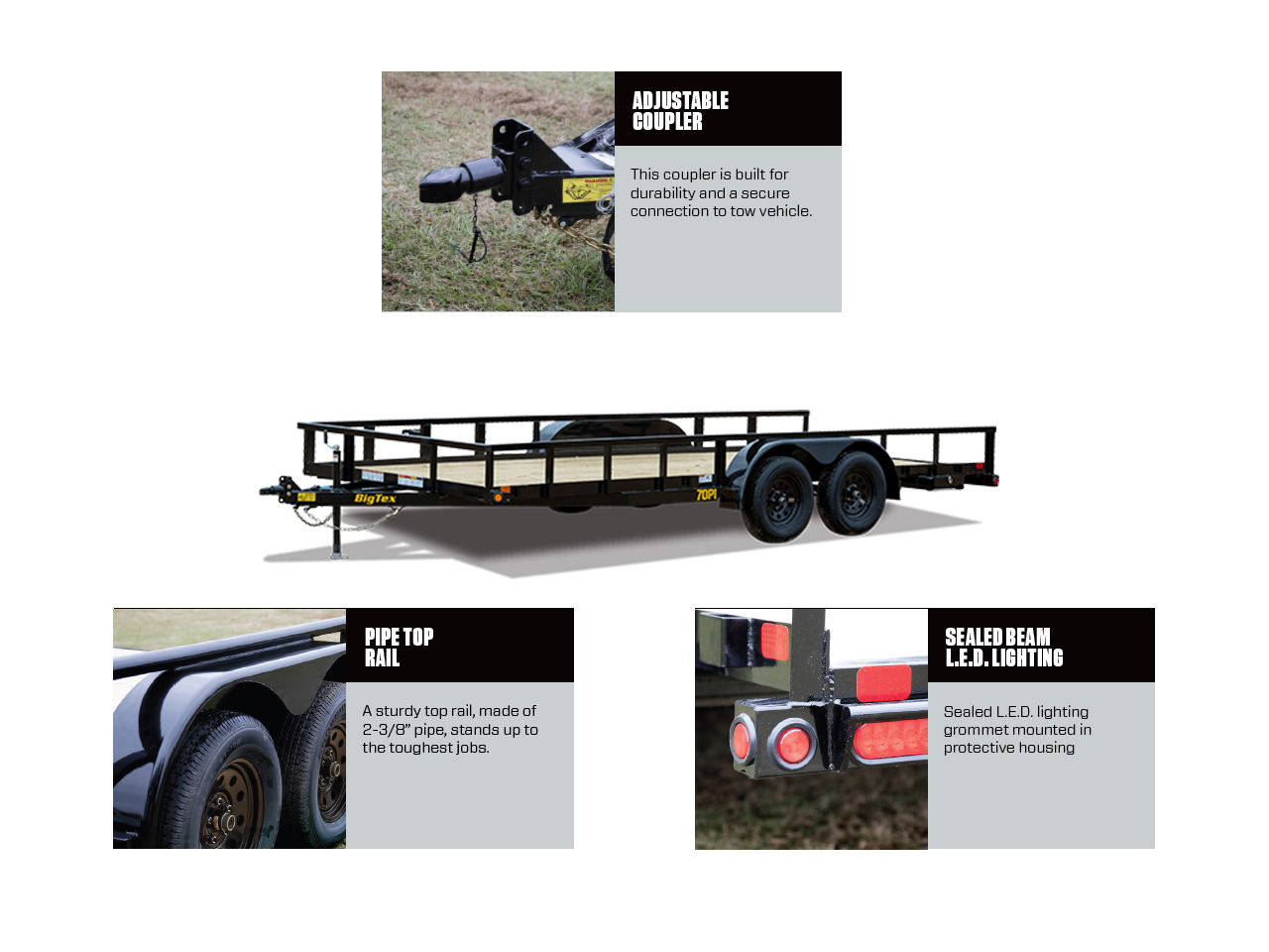 ON SALE - Big Tex 7 x 14 7K Tandem Axle Pipe Top Utility